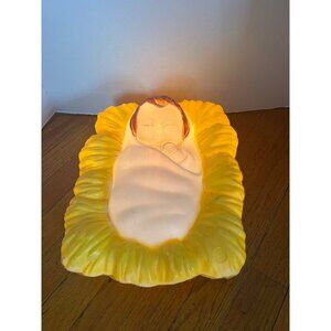 Vintage General Foam Plastics Baby Jesus Light-Up Nativity Blow Mold Figurine Ma